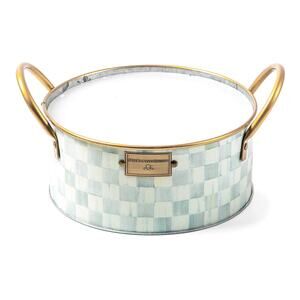 Brand New Mackenzie-Childs Sterling Check Large Citronella Candle